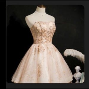 Prom, Homecoming Formal dress, pink, glitter